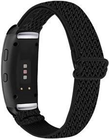 img 4 attached to Krudary Adjustable Elastic Band for Samsung Gear Fit2/ Fit 2 Pro - Soft Stretch Nylon Replacement Strap