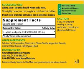 img 3 attached to 💪 Оптимизируйте синтез протеинов с помощью таблеток Nature Made L-Lysine 500 мг - 100 штук