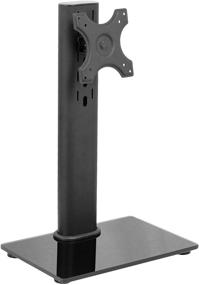 img 4 attached to VIVO 13-32 inch Monitor and TV Table Top Desk Stand with Glass Base, Swivel, Height Adjustment, Screen Mount, Max VESA 100x100, STAND-V101J