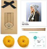stitch story hat intermediate knitting mustard logo