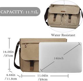 img 2 attached to 👜 VASCHY Vintage Water Resistant Canvas Satchel: Messenger Bag for Men, Suitable for 14-17inch Laptops and Briefcases