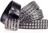 mens leather biker belt studs логотип