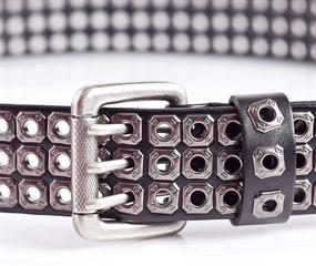 img 1 attached to Mens Leather Biker Belt Studs