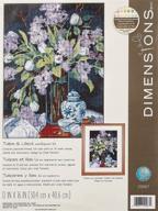 🌷 needlepoint kit: vibrant tulips and lilacs by dimensions needlecrafts logo