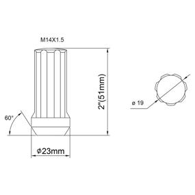 img 3 attached to 🔧 Гайки колесные DYNOFIT 14 мм x 1,5, набор из 32 черных гаек M14x1,5, коническая/коническая полость, закрытый конец, удлиненные XL шлицы с 1 ключом для гаек - идеально подходят для 8-болтовых послепродажных колес.