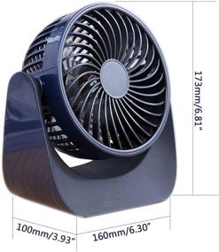 img 3 attached to 🌬️ Jaxbo USB Fan Desk Fan - Small Portable Fan, Mini USB Fan with 360° Rotation - USB/Battery Operated Rechargeable for Outdoors, Room, Camping, Office, Travel - 7 inch (Navy Blue)