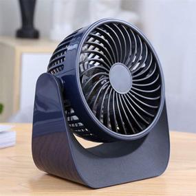 img 4 attached to 🌬️ Jaxbo USB Fan Desk Fan - Small Portable Fan, Mini USB Fan with 360° Rotation - USB/Battery Operated Rechargeable for Outdoors, Room, Camping, Office, Travel - 7 inch (Navy Blue)