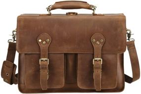 img 3 attached to 👜 Polare 16.5'' Full Grain Leather Briefcase Messenger Bag Laptop Satchel for Men - Ideal for 15.6'' Laptop