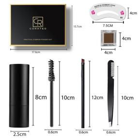 img 1 attached to Enhance Your Eyebrows with our Eyebrow Stamp Stencil Kit - All-in-One 1 Step Eye Brown Shape Tinting Solution! Get 48 Reusable Eyebrow Stencils, Brow Stamp, Brush, Trimmer, and Light Brown Spare Eyebrow Powder