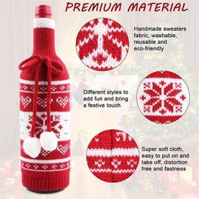 img 2 attached to 🍷 Christmas Wine Bottle Covers: Handmade Knit Sweater Bags for Festive Decorations & Reusable Wine Gifts - Set of 4