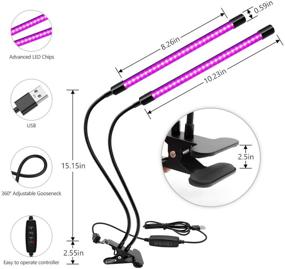 img 3 attached to 🔦 20W Dual Head LED UV Lamp with Clip - Black Light 395-405nm for Party Supplies, Stage Lighting, Resin Curing 3D Prints, and Glow in The Dark