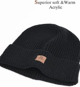 img 3 attached to Warm Winter Beanie Hats for Men and Women, Knit Cuffed Acrylic Ribbed Skull Cap - Unisex Daily Wear