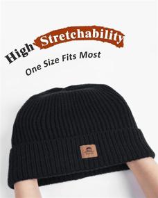 img 1 attached to Warm Winter Beanie Hats for Men and Women, Knit Cuffed Acrylic Ribbed Skull Cap - Unisex Daily Wear