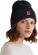 warm winter beanie hats for men and women, knit cuffed acrylic ribbed skull cap - unisex daily wear logo