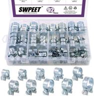 🔧 swpeet 92-piece assorted kit of zinc plated mini fuel injection line style hose clamps - ideal for automotive, agriculture, plant, and construction applications logo