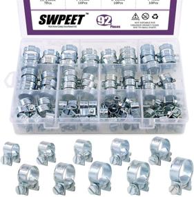 img 4 attached to 🔧 Swpeet 92-Piece Assorted Kit of Zinc Plated Mini Fuel Injection Line Style Hose Clamps - Ideal for Automotive, Agriculture, Plant, and Construction Applications