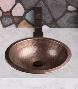 img 3 attached to 🚽 Monarch Abode 17094 Pure Copper Hand Hammered Rotunda Dual Mount Bathroom Vanity Sink - 16 inch