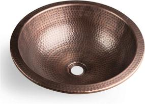 img 4 attached to 🚽 Monarch Abode 17094 Pure Copper Hand Hammered Rotunda Dual Mount Bathroom Vanity Sink - 16 inch