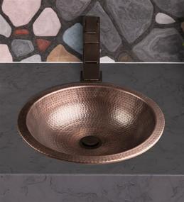 img 2 attached to 🚽 Monarch Abode 17094 Pure Copper Hand Hammered Rotunda Dual Mount Bathroom Vanity Sink - 16 inch