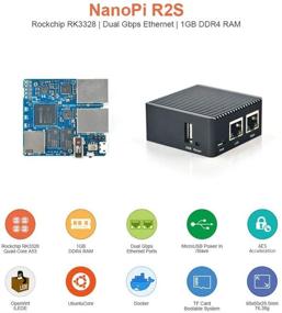 img 2 attached to 🔌 FriendlyElec Nanopi R2S Black Mini Travel Router OpenWRT Dual-Gbps Ethernet Ports 1GB DDR4 RK3328 Soc IOT NAS Smart Home Gateway