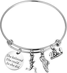 img 4 attached to 🏅 Stylish ENSIANTH Bracelet for Girls: Marathon-Inspired Jewelry