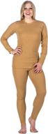 noble mount women's classic waffle knit thermal top and bottom set: optimal seo-friendly product title logo