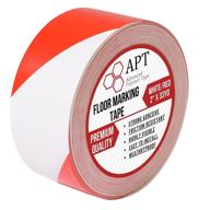 🔴 premium red & white safety marking tape: apt vinyl floor stripes логотип