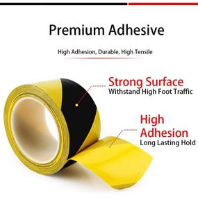 img 2 attached to 🔴 Premium Red & White Safety Marking Tape: APT Vinyl Floor Stripes