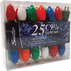 img 1 attached to 🎄 Northlight Ceramic Multi-Colored C9 Holiday Light Set, 25-Lights for Good Tidings