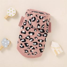 img 3 attached to 🐶 Fyzeg Dog Sweater Leopard Pattern Dog Hoodie - Winter Warm Pet Clothes for Kitten Puppy