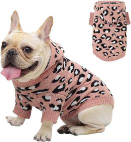 img 4 attached to 🐶 Fyzeg Dog Sweater Leopard Pattern Dog Hoodie - Winter Warm Pet Clothes for Kitten Puppy