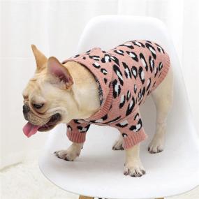 img 1 attached to 🐶 Fyzeg Dog Sweater Leopard Pattern Dog Hoodie - Winter Warm Pet Clothes for Kitten Puppy