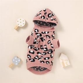 img 2 attached to 🐶 Fyzeg Dog Sweater Leopard Pattern Dog Hoodie - Winter Warm Pet Clothes for Kitten Puppy