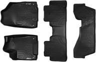 🏷️ custom fit floor mats 3 row liner set black for 2014-2020 acura mdx with 2nd row bench seat - smartliner (excludes hybrid models) logo