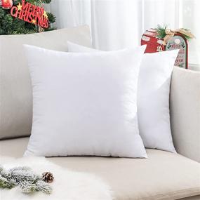 img 4 attached to 🛋️ EMEMA Pack of 2 Fluffy Plump Throw Pillow Inserts - Premium Stuffer Cushion Inner for Sleeping, Bed, Couch, Sofa - White, Soft Square, Warm - 16x16 Inch (40x40 cm)