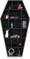 🧛 gothic curio coffin shelf - wooden gothic decor for displaying or storing shot glasses, mini figures, rocks, and more - dimensions: 18.5" x 9.75" x 2.75 logo