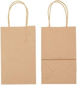 img 1 attached to 🛍️ Brown Kraft Paper Gift Bags with Handles - Perfect Party Favor Bags (12 Pack, 8.5 x 5.25 x 3 in)