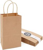 🛍️ brown kraft paper gift bags with handles - perfect party favor bags (12 pack, 8.5 x 5.25 x 3 in) logo