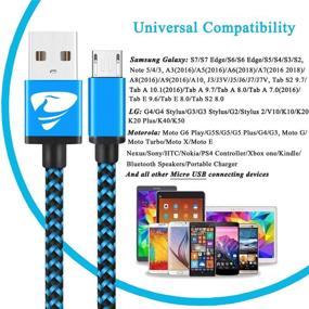 img 2 attached to Fast Charging Micro USB Cable by Aioneus - 4Pack [2FT, 3FT, 5FT, 6FT] Android Cord Charger for Samsung Galaxy S7 Edge S6 S5 J3 J3V J5 J7 J7V Note 5, LG K40 K22 K20, Tablet, PS4, Kindle