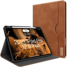 img 4 attached to 📱 Premium PU Leather iPad Pro 12.9 Case: Pencil Holder, Folio Stand, Auto Sleep/Wake, Wireless Charging Support