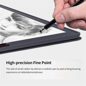 img 1 attached to High Precision Capacitive Stylus Pens with Rubber Tips - 2-in-1 Series for Touch Screens (4Black)