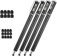 high precision capacitive stylus pens with rubber tips - 2-in-1 series for touch screens (4black) logo