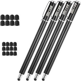 img 4 attached to High Precision Capacitive Stylus Pens with Rubber Tips - 2-in-1 Series for Touch Screens (4Black)