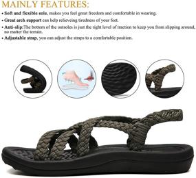 img 1 attached to 👡 Premium Women's Comfortable Walking Sandals: Arch Support, Athletic Hiking, Water-Friendly - Ideal for Spot, Beach, Poolside, Cruise, Travel, Wedding