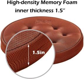 img 2 attached to Big Hippo Memory Foam Bar Stool Cushions: Round Non-Slip Seat Cover with Elastic Band 12inch Chair Pad Cushion - Brown (1pc)