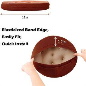img 1 attached to Big Hippo Memory Foam Bar Stool Cushions: Round Non-Slip Seat Cover with Elastic Band 12inch Chair Pad Cushion - Brown (1pc)