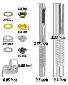 img 3 attached to Grommet Kit 1/4 Inch - 400 Sets Eyelets and Grommets in 4 Colors with Metal Grommet Tool Kit - MoHern