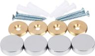 🔩 polished chrome mirror screws with brass cap decorative nails - set of 4, 1 inch logo