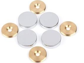 img 2 attached to 🔩 Polished Chrome Mirror Screws with Brass Cap Decorative Nails - Set of 4, 1 inch