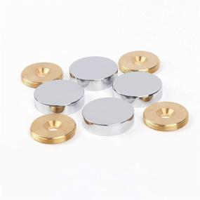 img 1 attached to 🔩 Polished Chrome Mirror Screws with Brass Cap Decorative Nails - Set of 4, 1 inch